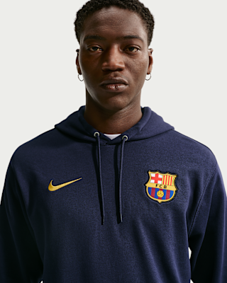 FC Barcelona Club Nike Fransız Havlu Kumaşı Erkek Futbol Kapüşonlu